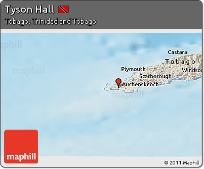 Shaded Relief Panoramic Map of Tyson Hall