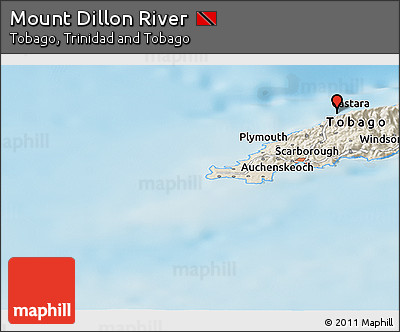Shaded Relief Panoramic Map of Mount Dillon River