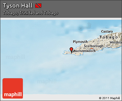 Shaded Relief Panoramic Map of Tyson Hall