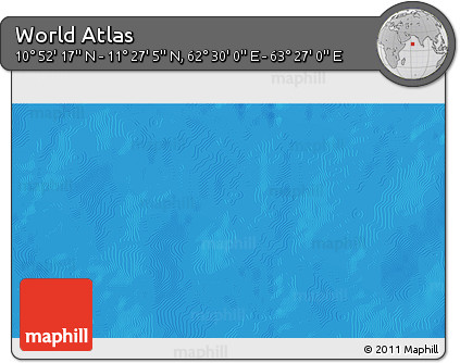 Physical 3D Map of the Area around 11° 9' 41" N, 62° 58' 30" E