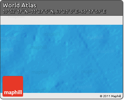 Physical 3D Map of the Area around 11° 9' 41" N, 63° 49' 30" E