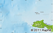 Physical Map of the area around 11° 9' 41" N, 64° 31' 30" W