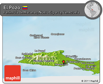 Physical Panoramic Map of El Pozo