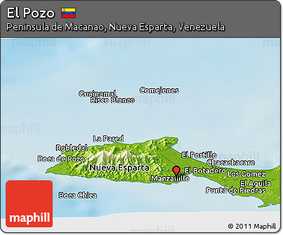 Physical Panoramic Map of El Pozo