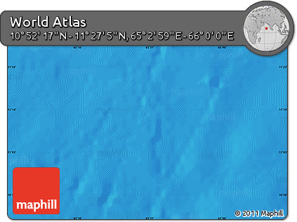 Physical Map of the Area around 11° 9' 41" N, 65° 31' 30" E