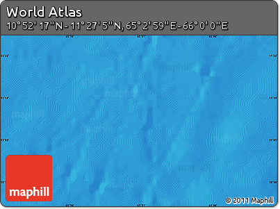 Shaded Relief Map of the Area around 11° 9' 41" N, 65° 31' 30" E
