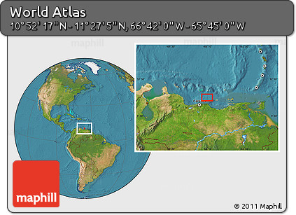 Satellite Location Map of the Area around 11° 9' 41" N, 66° 13' 29" W
