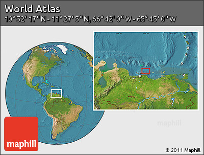 Satellite Location Map of the Area around 11° 9' 41" N, 66° 13' 29" W