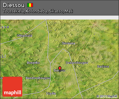 Satellite 3D Map of Diessou