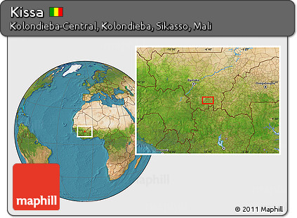 Satellite Location Map of Kissa
