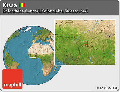 Satellite Location Map of Kissa