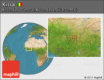 Satellite Location Map of Kissa