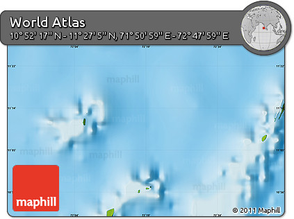 Physical Map of the Area around 11° 9' 41" N, 72° 19' 29" E