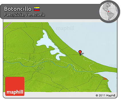 Physical Panoramic Map of Botoncillo