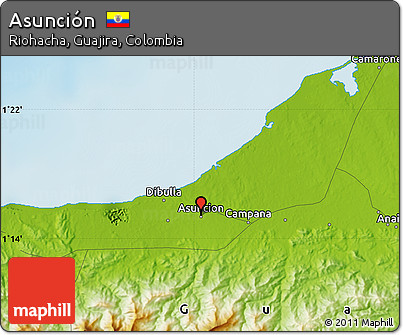 Physical Map of Asunción