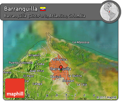 Satellite Map of Barranquilla