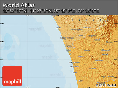 Political Map of the Area around 11° 9' 41" N, 75° 43' 29" E