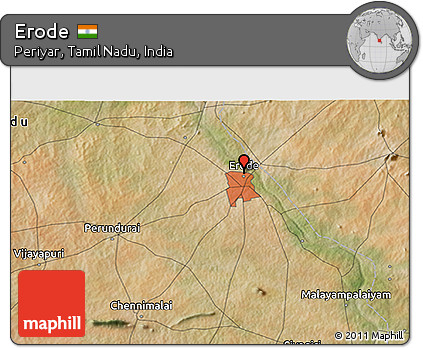 Satellite 3D Map of Erode