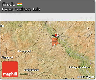 Satellite 3D Map of Erode