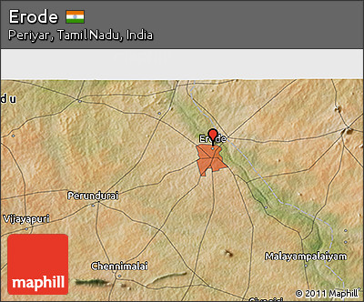 Satellite 3D Map of Erode