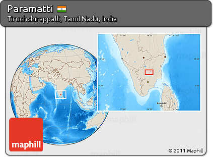 Shaded Relief Location Map of Paramatti