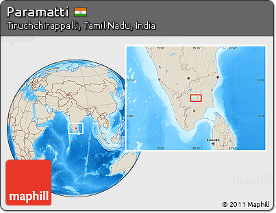 Shaded Relief Location Map of Paramatti