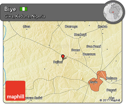 Physical 3D Map of Biye