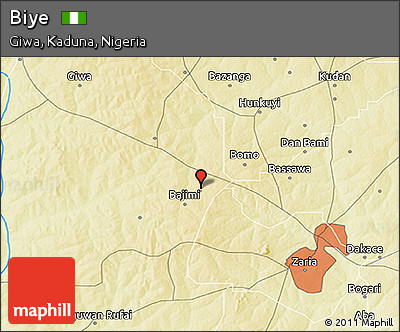 Physical 3D Map of Biye