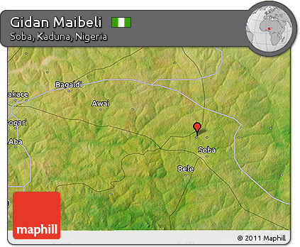 Satellite 3D Map of Gidan Maibeli