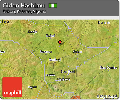 Satellite 3D Map of Gidan Hashimu