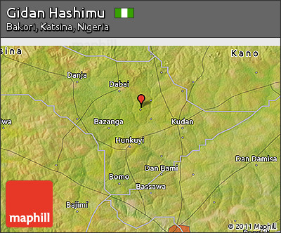 Satellite 3D Map of Gidan Hashimu
