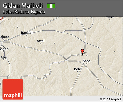 Shaded Relief 3D Map of Gidan Maibeli