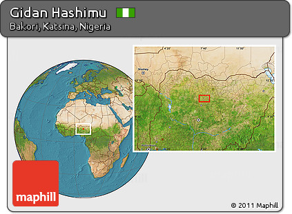 Satellite Location Map of Gidan Hashimu