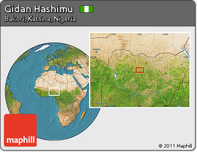 Satellite Location Map of Gidan Hashimu