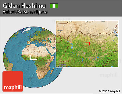 Satellite Location Map of Gidan Hashimu