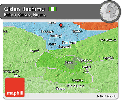 Political Panoramic Map of Gidan Hashimu