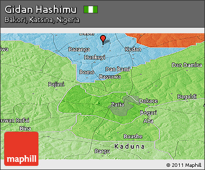 Political Panoramic Map of Gidan Hashimu