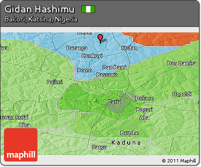 Political Panoramic Map of Gidan Hashimu