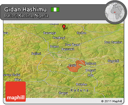 Satellite Panoramic Map of Gidan Hashimu