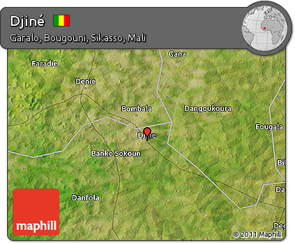 Satellite 3D Map of Djiné