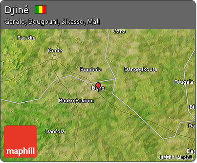 Satellite 3D Map of Djiné
