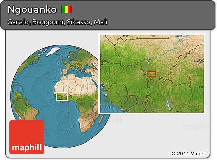 Satellite Location Map of Ngouanko