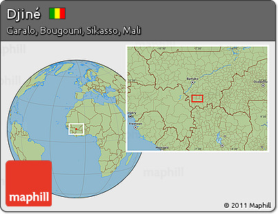 Savanna Style Location Map of Djiné