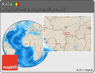 Shaded Relief Location Map of Kola