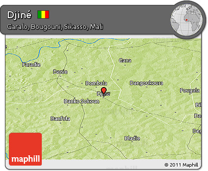 Physical Panoramic Map of Djiné