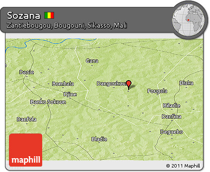 Physical Panoramic Map of Sozana