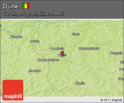 Physical Panoramic Map of Djiné