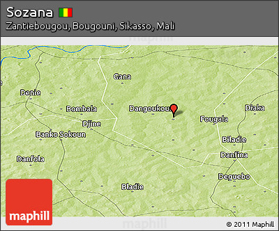 Physical Panoramic Map of Sozana