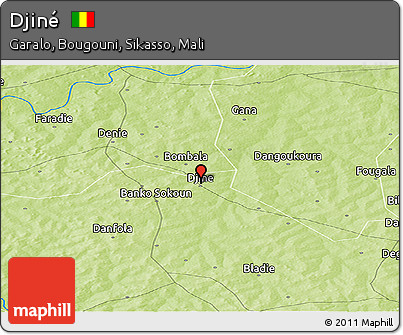 Physical Panoramic Map of Djiné