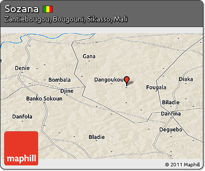 Shaded Relief Panoramic Map of Sozana